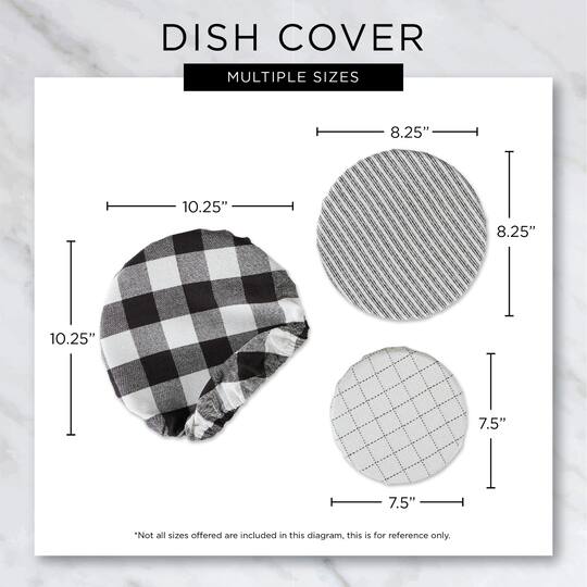 DII® Assorted French Blue Buffalo Check Woven Dish Cover Set